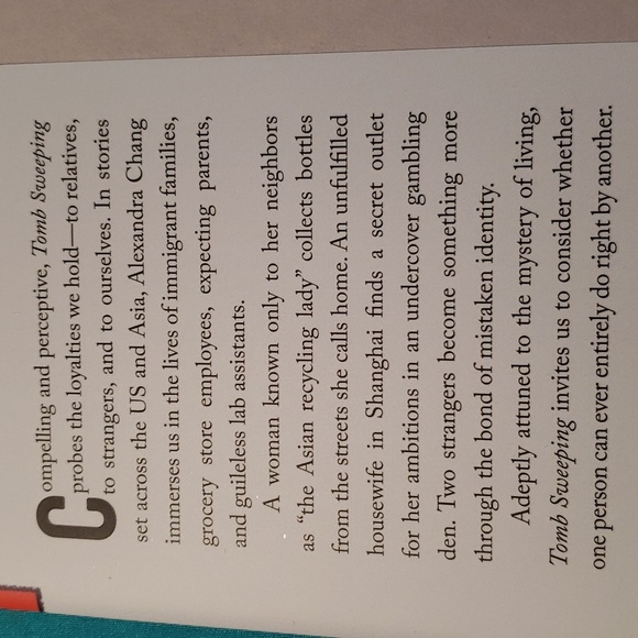Tomb Sweeping by Alexandra Chang. NEW. Hardcover. Book of the Month.stories. - Picture 2 of 5